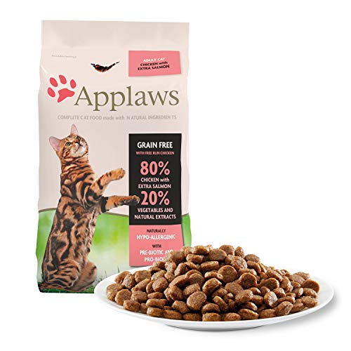 Applaws Comida seca para gatos, pollo y salmón/adulto, 2 kg