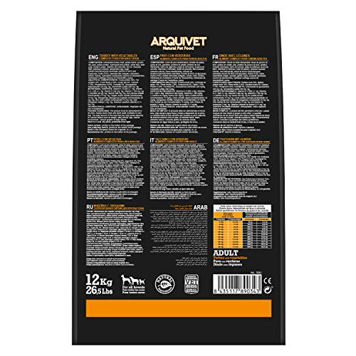 Arquivet Comida de Perros con Pavo sin Granos, 2 kg - 2050 gr