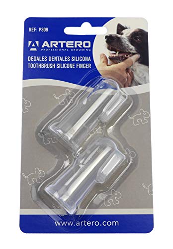 Artero 2 Cepillos de Dientes de Dedo para Perros y Gatos de Silicona. M y L