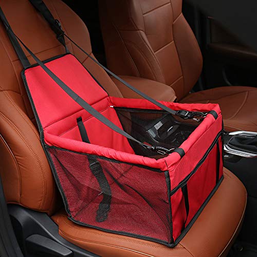 Asiento De Coche Cubierta De La Correa De Perro Cubiertas Impermeables para Doblar hacia Abajo Flaps Completa Cobertura De Primera O Pequeña Cesta Hamaca,Rojo