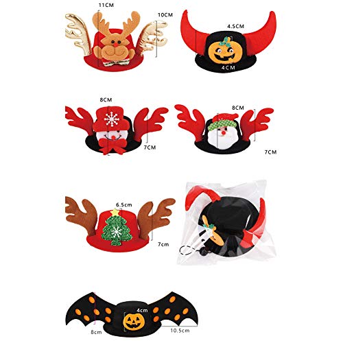 Asudaro Sombrero de Navidad para Mascotas Halloween Divertida Tocados Invierno para Perros y Gatos Muñeco de Nieve/Papá Noel/Alce/Árbol de Navidad/Disfraz de Murciélago, Árbol Verde