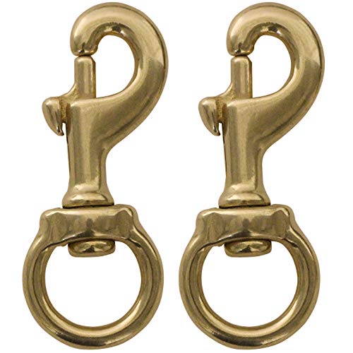 aufodara 2pcs Mosquetón Giratorio Gancho de latón multiusos Correa para perro mascotasHebilla de primavera Llavero Mosquetones rápidos (1#)