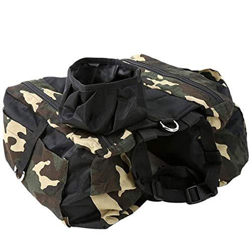 B-1 Mochila para Perro con Grandes Bolsillos, Mochila Perro Arnés Alforja Bolsa de Hombro Ajustable para Perros Grandes Al Aire Libre Viajar Senderismo Cámping Caminar,M