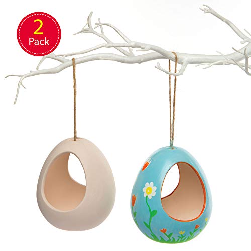 Baker Ross AR267 Kits de Comederos de Pájaros de Cerámica Que los Niños Pueden Pintar, Decorar y Colgar, Cerámica, 11cm x 9cm, Pack de 2