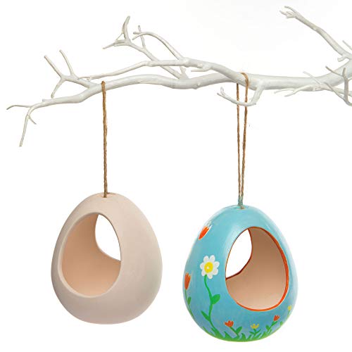 Baker Ross AR267 Kits de Comederos de Pájaros de Cerámica Que los Niños Pueden Pintar, Decorar y Colgar, Cerámica, 11cm x 9cm, Pack de 2