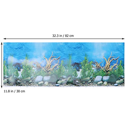 Balacoo pecera Pegatina de Fondo Acuario Papel Tapiz 3D póster Decorativo de Doble Cara imágenes Adhesivas 82x30cm