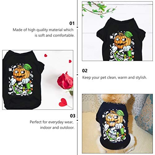 Baluue Disfraz de Mascota - Ropa de Perro de Algodón Lavable Camiseta de Perro con Patrón de Calabaza de Dibujos Animados Ropa de Cachorro Suave Y Transpirable Apariencia de Mascota para