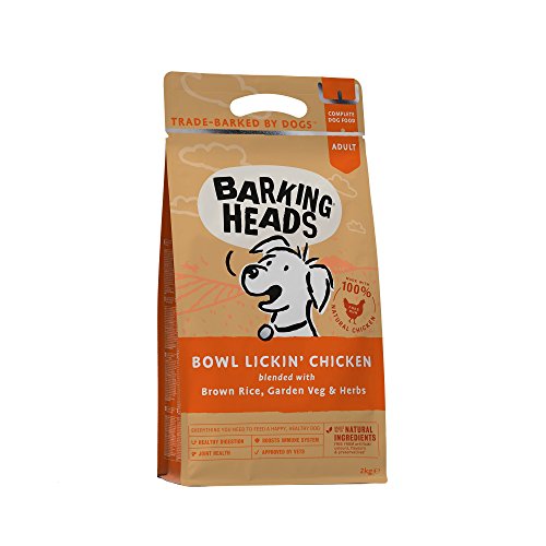 Barking Heads Comida Seca para Perros - Bowl Lickin' Chicken - Pollo 100% natural sin aromas artificiales, Ayuda a mejorar la digestión y la salud de las articulaciones, 2 kg