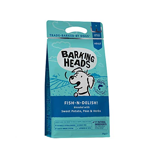 Barking Heads Dry Dog Food - Fish 'n' Delish - 100% Natural Salmon and Trout with Hypoallergenic Ingredients, Grain-Free Recipe, 2 kg