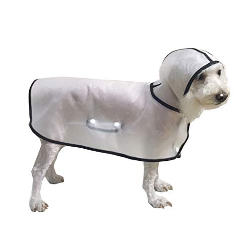 BbearT Perro Chubasquero de Mascota Ligero Transparente con Capucha Impermeable Chaqueta Abrigo para Perros Pequeños Cachorro