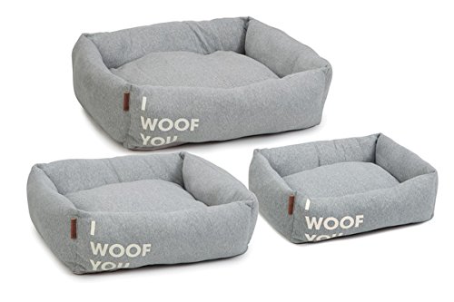 Beeztees K&Bz Bz Rest Bed Woof You Grey 55X50X20, Gris