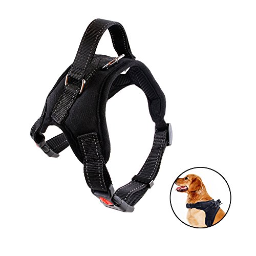 Bello Luna Arnés para perro Ajustable Refletive Chaleco de perro con manija y silla acolchada Style-Black / M