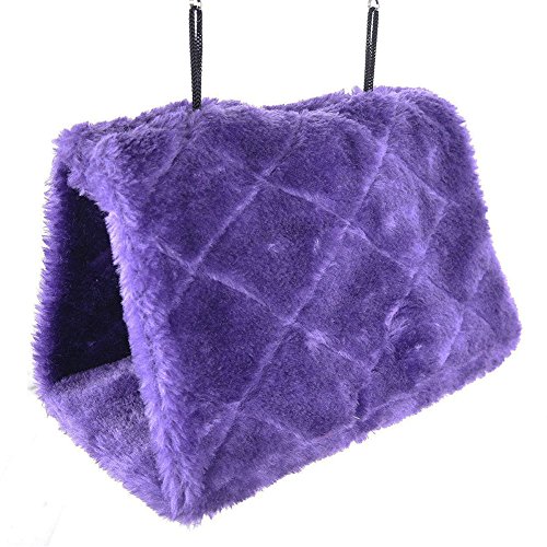 Bello Luna Nido de Loro púrpura anidar pájaro Mascota Nido de Invierno cálido Hamaca Colgante Cueva Jaula de Felpa Happy Hut Tienda de Cama (S)