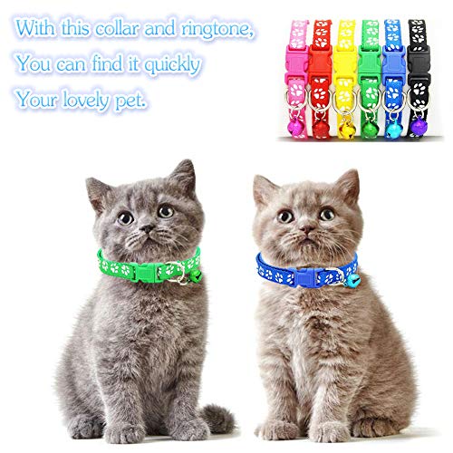 BETOY - Collar para Mascotas con Campanas, Collar Reflectante Personalizado Ajustable, Reutilizable, Felpa Suave, Cuello de Piel de Animal doméstico de para Gatos, Cachorros(12 pcs)