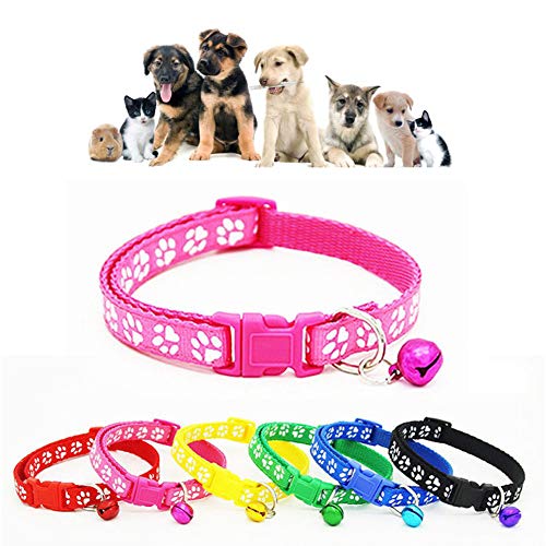 BETOY - Collar para Mascotas con Campanas, Collar Reflectante Personalizado Ajustable, Reutilizable, Felpa Suave, Cuello de Piel de Animal doméstico de para Gatos, Cachorros(12 pcs)