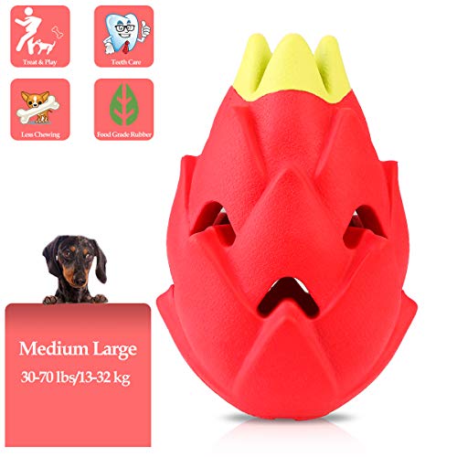 BFACCIA Juguetes Perro Masticar,Juguete para Fugas de Comida para Perros,Juguete para Limpieza de Dientes de Perro Pelota Caucho, Juguete para Molar de Bola de Fruta Suave para Mascotas