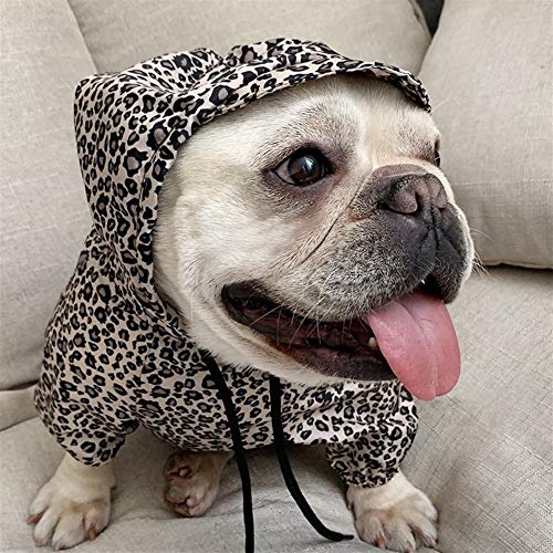 BGDRR Impermeable Ropa for Perros Moda Mascota Perro Impermeable Cachorro Gato Sudadera con Capucha Leopardo Chaqueta pequeña Ropa for Mascotas Suministros for Mascotas Bulldog francés