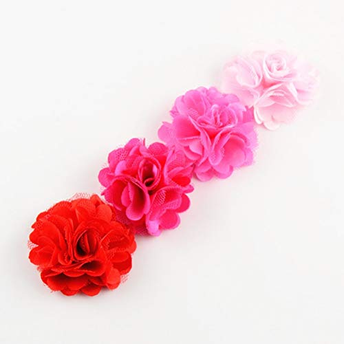 BIPY 4 collares de 5 cm, rosas, para perros, flores, dijes de flores, lazos para gato, cachorro, pequeño y mediano, accesorio de aseo