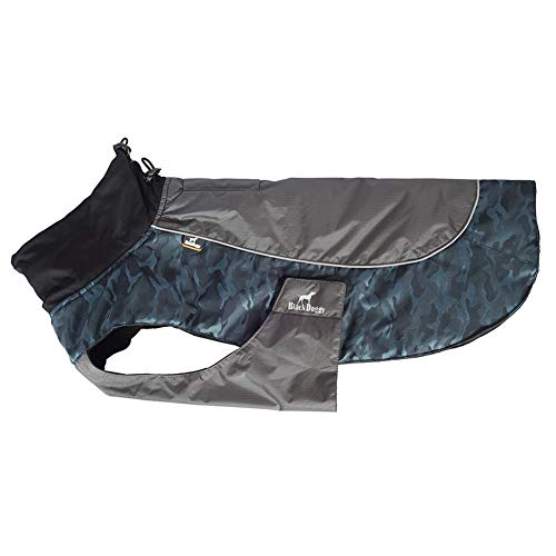 BLACKDOGGY - Abrigo Impermeable para Perros con Ribete Reflectante y Ranura para Correa para Clima frío, otoño/Invierno