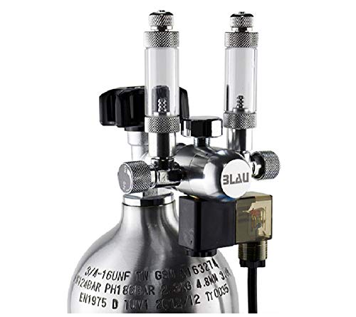 Blau Aquaristic 7780085 - Regulador Compacto Dual, Dos salidas y Válvula Solenoide