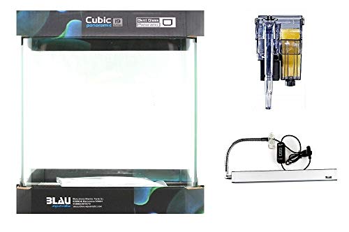 Blau Aquaristic Nano Cubo Cúbico Azul Set Completo 19 L 25x25x30 cm