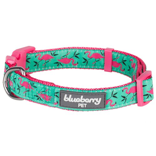 Blueberry Pet - Collar para Perro (45,7 a 66 cm), diseño de Flamenco Rosa