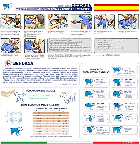 Body para Perros y Gatos, Protege Las heridas y apósitos, Garantiza higiene y Limpieza, dejando Libertad de Movimiento. Modelo 031 – Abdomen, Pecho Contorneado y Todas Las extremidades