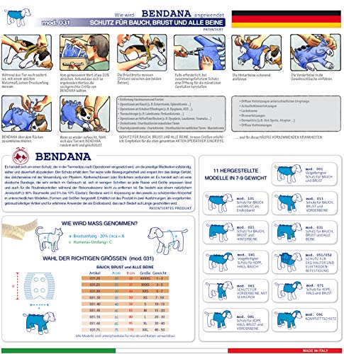 Body para Perros y Gatos, Protege Las heridas y apósitos, Garantiza higiene y Limpieza, dejando Libertad de Movimiento. Modelo 031 – Abdomen, Pecho Contorneado y Todas Las extremidades