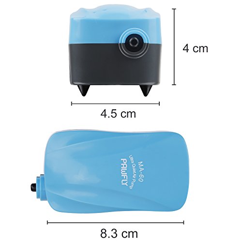 Bomba de aire silenciosa Uniclife para Acuario, MA-60 para 30 L, con accesorios (piedra de aire, válvula y tubo), 1,8 L/min