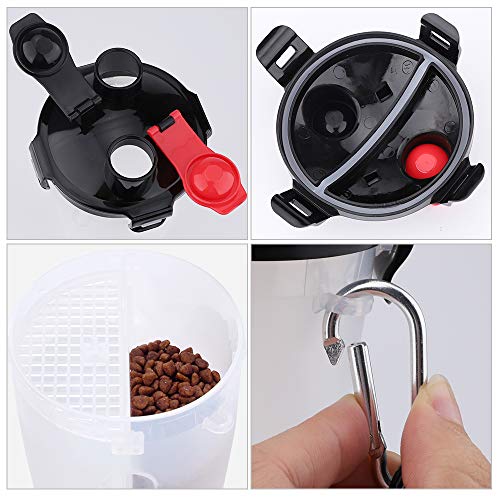 Botella de Agua y Comida para Perros Portatil con 2 Cuencos Plegables de Viaje, Taza Dispensador de Agua Viaje al Aire Libre Animal Comida Contenedor de Almacenamiento de Agua y Comida