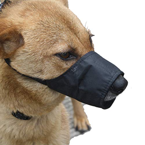 Bozales para Perros, Bozales Antiladridos, Cubierta Bucal Ajustable para Perros, Bucle Ajustable con Acolchado Suave para Perros Pequeños, Medianos Y Grandes,Negro,5