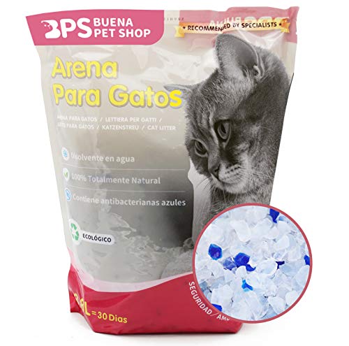 BPS 15.2 L Arena de Sílice para Gatos Arena Blanco Fresco Mascotas Cat Litter 4 Tamaños 3.8L/7.6L/15.2L/30.4L para Elegir (15.2 L) BPS-3200 * 4