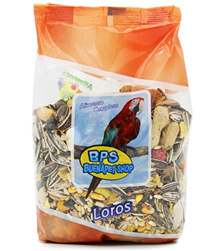 BPS Pienso Loros Alimento Completo Papagayo con Formula Alta Energía Material Natural 400g/600g/Pack para Elegir (Snack) BPS-4028