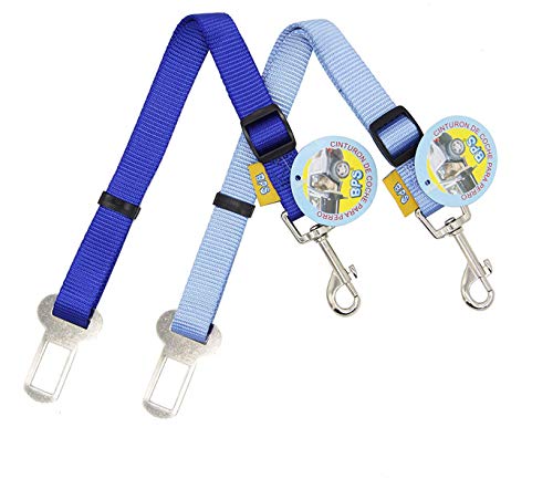 BPS(R) 2x Cinturón de Seguridad de Coche  Ajustable para Perro Safety Belt para Cachorro Gato Gata Mascotas Animales BPS-2750 (2.0 x 90/120cm). BPS-2750*2