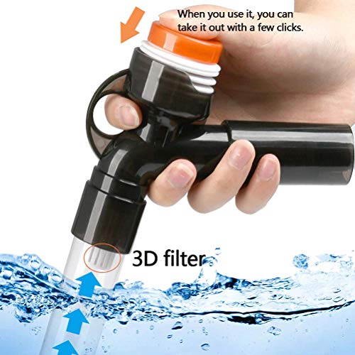 BUYGOO Limpiador de Grava de Acuario Ajustable Cambiador de Agua automático para Tanque de Peces Bomba de sifón de vacío para Acuario con Tubo Extra Largo (2.07m) + Raspador de Vidrio