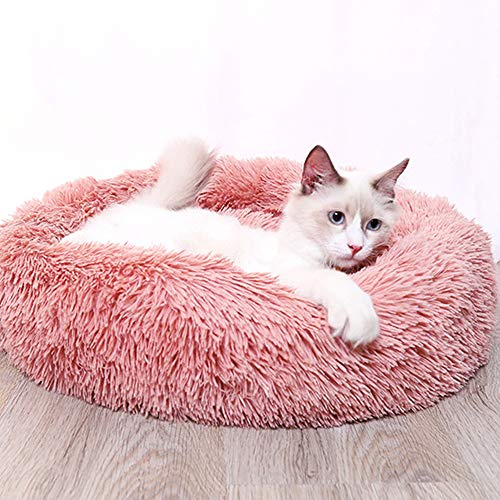 BVAGSS Cama de Felpa Deluxe Plush Redonda de Pelo Nido de Donut para Mascotas Deluxe para Gatos y Perros XH034