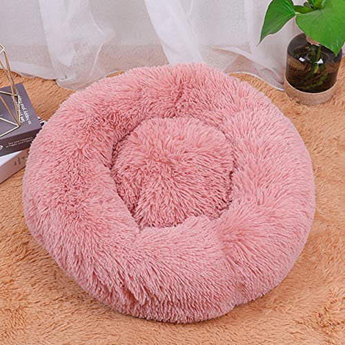 BVAGSS Cama de Felpa Deluxe Plush Redonda de Pelo Nido de Donut para Mascotas Deluxe para Gatos y Perros XH034