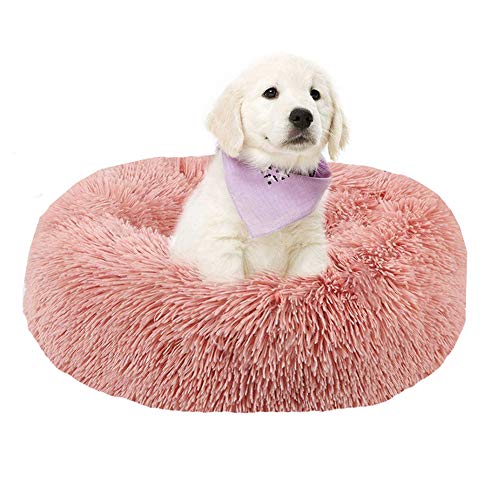 BVAGSS Cama de Felpa Deluxe Plush Redonda de Pelo Nido de Donut para Mascotas Deluxe para Gatos y Perros XH034