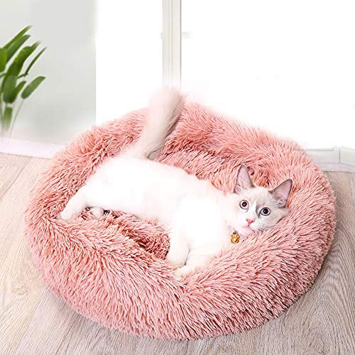 BVAGSS Cama de Felpa Deluxe Plush Redonda de Pelo Nido de Donut para Mascotas Deluxe para Gatos y Perros XH034