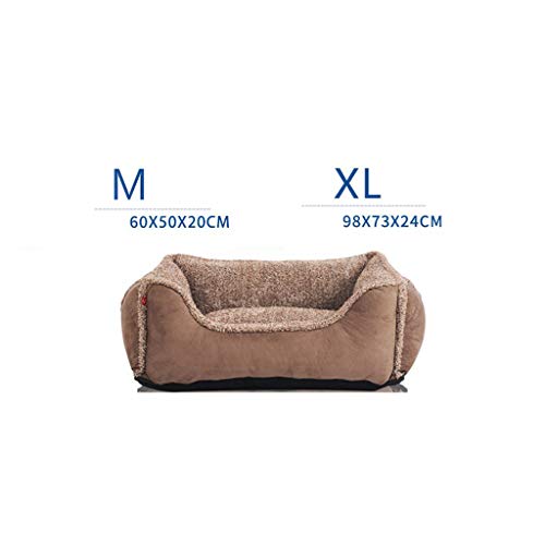 Cama de Perro Perrera Than Bear Perros medianos Invierno Cálido Lana dorada grande Colchón Nido de la casa de perro Nido removible y lavable Cuatro estaciones ( Size : Xl:98*73*24cm )