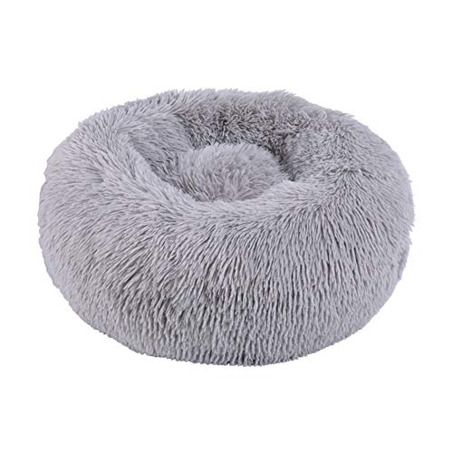 Cama para Gatos De Sueño Profundo, Pelo Largo Y Redondo, Cachemir De Corea del Sur, Nido De Otoño E Invierno, Almohadilla para Colchón De Gato para Perros Pequeños Y Medianos,Negro,M