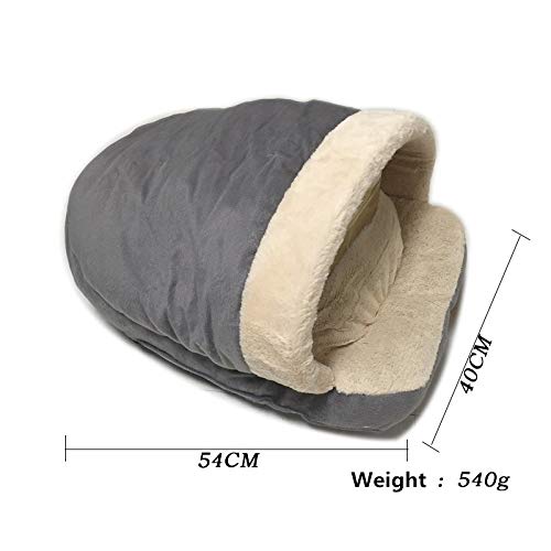 Cama para Mascotas Cuna Suave y Cómodo para Perros y Gatos en Forma de Zapatilla Muy cálido casa de Mascotas 54 * 40 * 30CM (Gris)