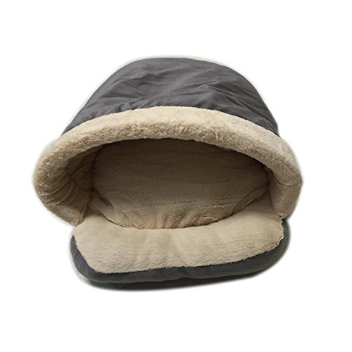 Cama para Mascotas Cuna Suave y Cómodo para Perros y Gatos en Forma de Zapatilla Muy cálido casa de Mascotas 54 * 40 * 30CM (Gris)