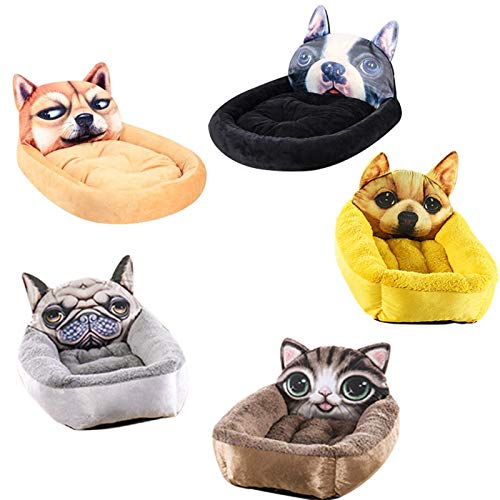 Cama para mascotas de dibujos animados 3D de algodón tridimensional nido de piel de cordero grueso para mascotas