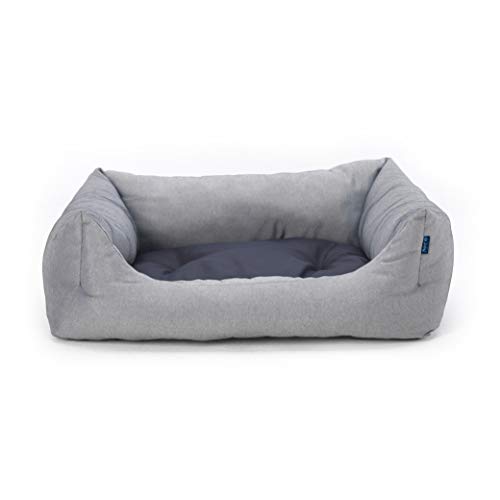 Cama para perro XS ecológica, lavable a máquina, material reciclado, color gris (50 cm x 40 cm x 18 cm)