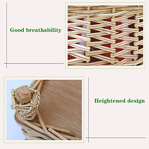 Camas para perros pequeños Cama Del Animal Doméstico Del Gato Rattan Basket Cómodo Tejida A Mano De Gato Nido Rústica Del Sofá Del Estilo De Mascotas Willow Weaving Casa Del Perro For El Gato / Perro