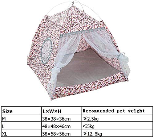 Camas para Perros pequeños Gato Perro De La Jerarquía Tienda Pequeña Cama del Perro Universal De Cuatro Estaciones Nido Gato Extraíble Carpa Nest House GCSQF (Color : Red, Size : XL)