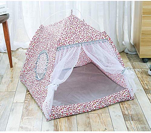 Camas para Perros pequeños Gato Perro De La Jerarquía Tienda Pequeña Cama del Perro Universal De Cuatro Estaciones Nido Gato Extraíble Carpa Nest House GCSQF (Color : Red, Size : XL)