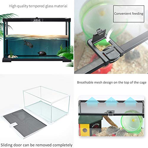 Casa del hámster Juego De Hámster Jaula De Cristal Transparente De Hámster Kit De La Casa Claro Transpirable Pequeño Alimentación Animal del Tanque (Color : Clear, Size : 50 * 30 * 25cm)