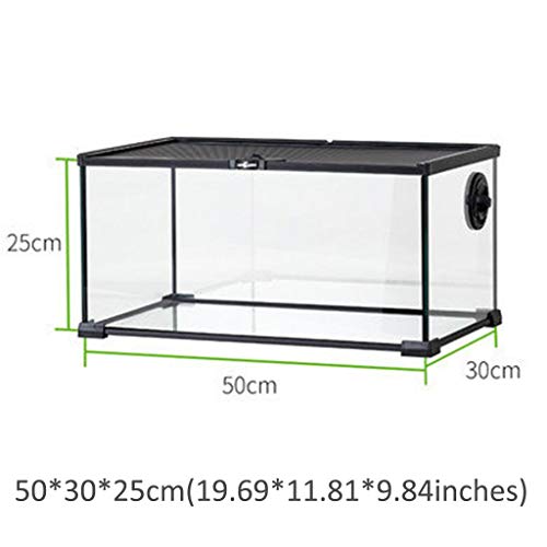 Casa del hámster Juego De Hámster Jaula De Cristal Transparente De Hámster Kit De La Casa Claro Transpirable Pequeño Alimentación Animal del Tanque (Color : Clear, Size : 50 * 30 * 25cm)